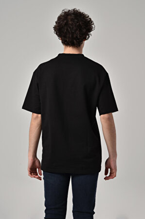 Erkek Ayı Nakışlı Oversize Kısa Kollu T-shirt