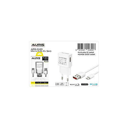 Auris ARS-CH01 Micro USB Hızlı Şarj Aleti Beyaz