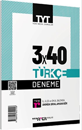 Marka Yayınları 2023 TYT Türkçe 3 x 40 Deneme