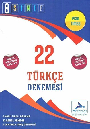 PRF Yayınları 8. Sınıf Türkçe 22 Denemesi