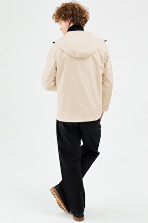 Erkek  İçi Astarlı Suya Dayanıklı Kapüşonlu Cepli Yağmurluk  Rüzgarlık Ceket GY-10