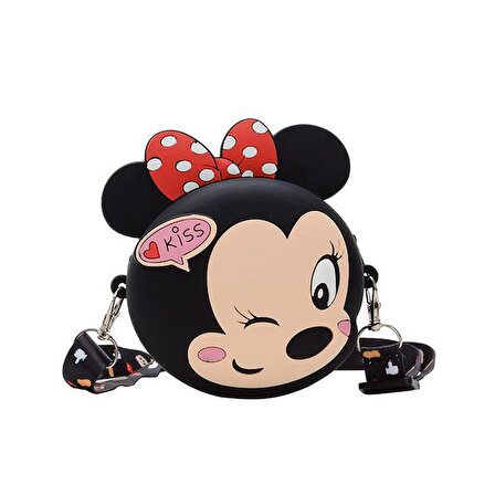 Mickey Mause Minnie Kiss Bozuk Para Cüzdanı Çanta Çocuk Cüzdan Küçük Para Kutusu Omuzdan Askılı Çanta