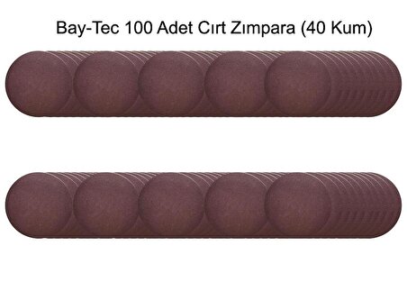 Bay-Tec Cırt Zımpara  40 Kum 115 mm 100 Adet
