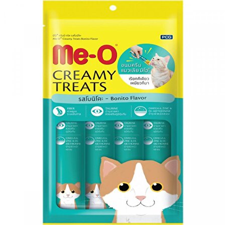 Me-O Creamy Treats Orkinos Balıklı Krema Yetişkin Kedi Ödülü 4x15 g 