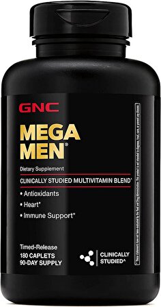 GNC Mega Men Erkekler İçin Multivitamin Desteği 180 Tablet