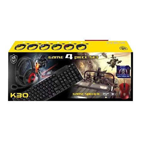 BESTCOM Oyuncu Seti Klavye+Mouse Mouse Pad+Kulaklık Gaming Set K30