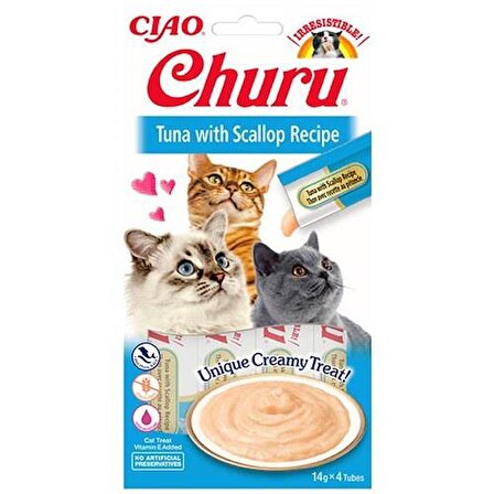 CIAO CHURU CREAM DENİZ TARAK TON KEDİ KREMASI 4X 14GR