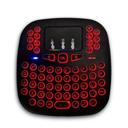 QASUL 2.4ghz I18 Mini Kablosuz Klavye Touch Pad Işıklı Klavye