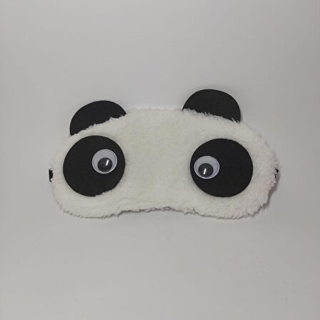 GÖz Bandı Peluş Panda Uyku Bandı Figürlü Uyku Göz Maskesi Göz Bandı Oynar Gözlü Uyku Gözlüğü