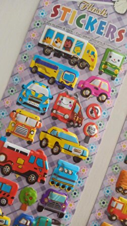 hureggo concept neşeli taşıtlar 3d sticker 2'li set