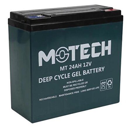 MOTECH 12V 24AH Deep Cycle Elektrikli Jel Akü