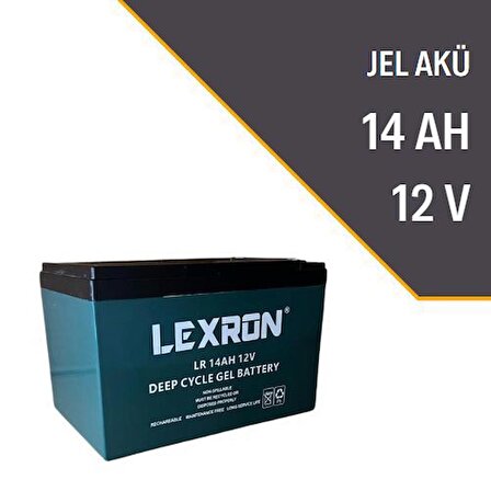 LEXRON 14AH-12V Jel Akü Elektrikli Araç Aküsü