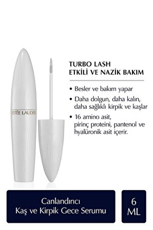Estee Lauder Turbo Lash Canlandırıcı, Güçlendirici ve Besleyici Kaş ve Kirpik Gece Serumu - 6ml