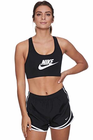 Nike Swoosh Futura Bra Kadın Bra Sporcu Sütyeni 899370-010-Siyah