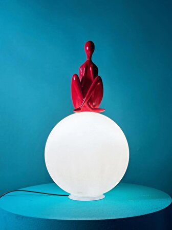 Kırmızı Handmade Thinker Aydınlatma Decoratif Abajur Işıklandırma Aksesuarı