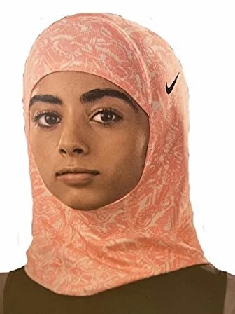 Nike Pro Y Hijab Printed Echo Sporcu Başörtüsü Eşarp Pembe XS/S