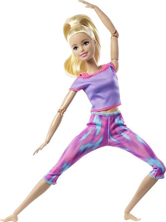 Barbie Sonsuz Hareket Bebeği, Sarışın - Desenli Ta