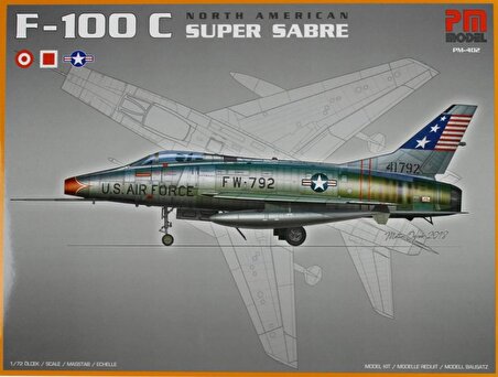 North American F-100 C Super Sabre Pm Model Avcı-Bombardıman Uçağı Demonte Plastik Maketi