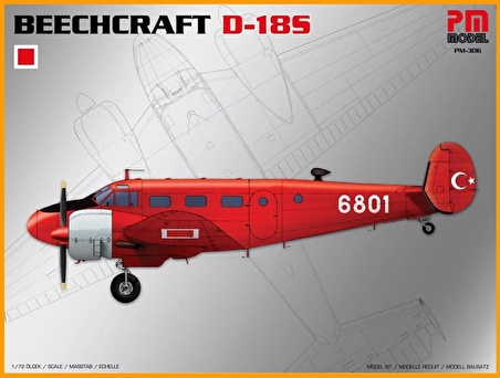 Beechcraft D-18S Yolcu-Yük Uçağı PM Model Demonte Plastik Uçak Maket Kiti