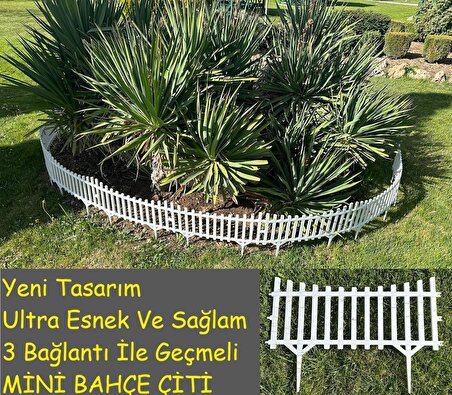 10 ADET Yeni Tasarım Mini Bahçe Çiti Dekoratif Esnek Plastik Çit Peyzaj Koruma Çit Toplam 580-36 CM