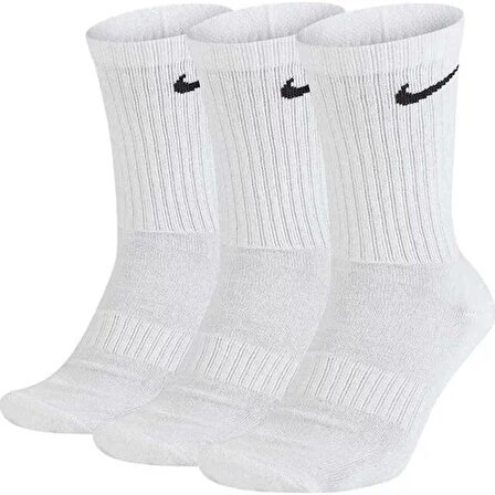 Nike Sx7664-100 Erkek Siyah Beyaz Antrenman Çorabı 3'lü