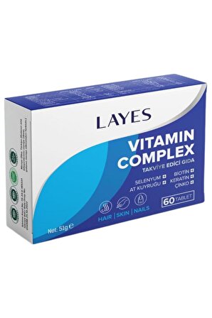 Hair Vitamin Complex 60 Tablet Biotin Keratin Çinko D3 At Kuyruğu Selenyum Folik Asit Saç Vitamini