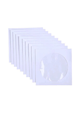 CD Zarfı Pencereli CD / DVD  Zarf Beyaz Zarf - 20 Adet
