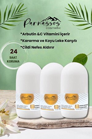 Parnassos Cosmetic Vegan Unisex Koltuk altı Roll-on Özel Formül İçerikli ( ÜÇLÜ SET )