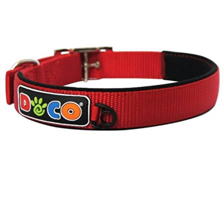 Doco Dokuma Köpek Boyun Tasması 3,8x50-65cm Kırmızı