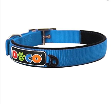 Doco Dokuma Köpek Boyun Tasması 3,8x50-65cm Mavi
