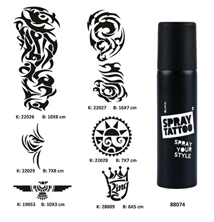 Tribal ve Kol Spray Tattoo Geçici Dövme Seti Dark Sprey Dövme Kiti