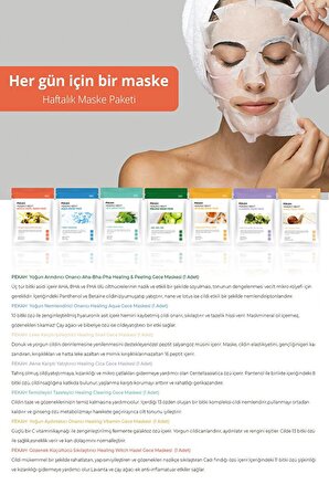 PEKAH Nemlendirici Antiaging Besleyici Arındırıcı Vitamin Aha-bha-pha Içerikli Mix Yüz Maske Seti