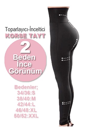 Agraflı 2 Beden Incelten Extra Yüksek Bel Sıkılaştırıcı Korse Tayt