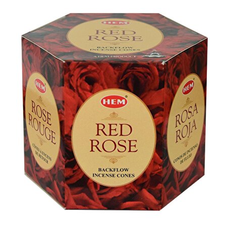 Kırmızı Gül Kokulu 40 Konik Tütsü - Red Rose