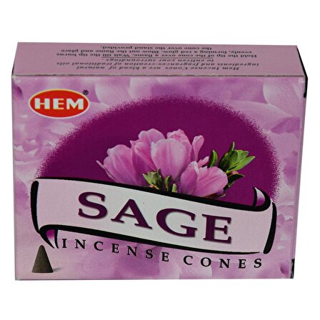 Hem Adaçayı Kokulu 10 Konik Tütsü  Ada Çayı Salvia Incense Cones