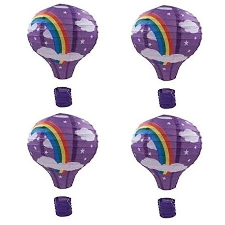 MyVirtus Dekoratif Renkli Kağıt Dilek Feneri Balonu Renkli Uçan Balon