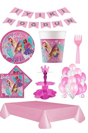 Barbie Parti Seti 8 Kişilik