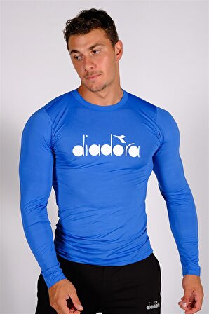 Diadora Soloben - Erkek Mavi Uzun Kollu Spor T-shirt - TSRT-ZN