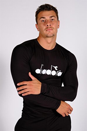Diadora Soloben - Erkek Siyah Uzun Kollu Spor T-shirt - TSRT-ZN