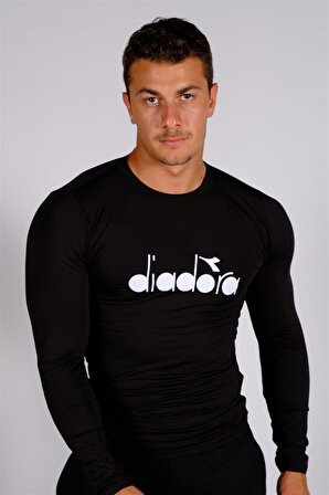 Diadora Soloben - Erkek Siyah Uzun Kollu Spor T-shirt - TSRT-ZN
