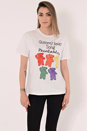 Gummy Bear Ayıcık Baskılı Salaş Tişört