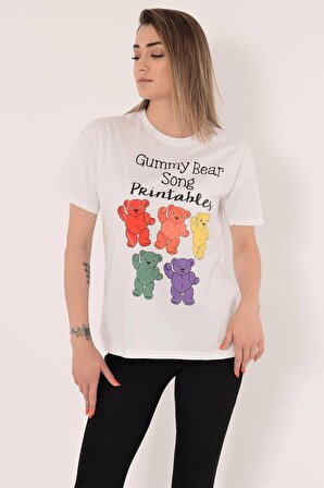 Gummy Bear Ayıcık Baskılı Salaş Tişört