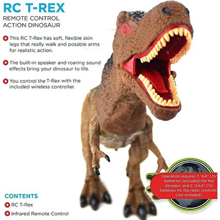 Kumandalı Sesli ve Işıklı Tyrannosaurus Rex Dinozor