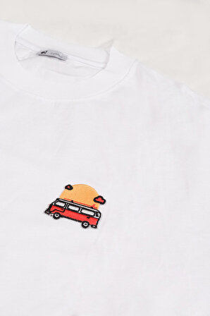 Regular Sun Road Minibüs Nakış Armalı T-Shirt