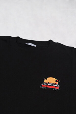 Regular Sun Road Minibüs Nakış Armalı T-Shirt