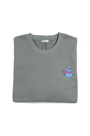 Bilge Kedi %100 Pamuk Oversize Tshirt