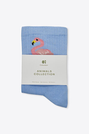 Flamingo Desenli Soket Çorap