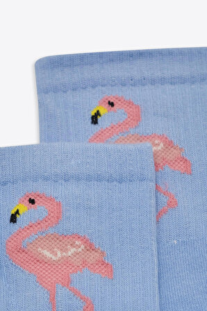 Flamingo Desenli Soket Çorap