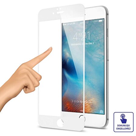 iPhone 7 / 8 Ekran Koruyucu 20D Temperli Ekstra Cam Beyaz