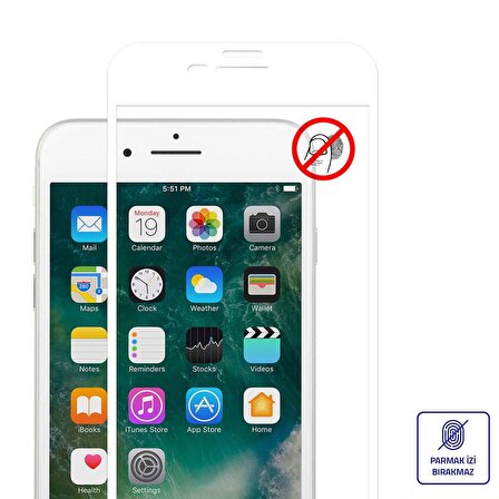 iPhone 7 / 8 Ekran Koruyucu 20D Temperli Ekstra Cam Beyaz